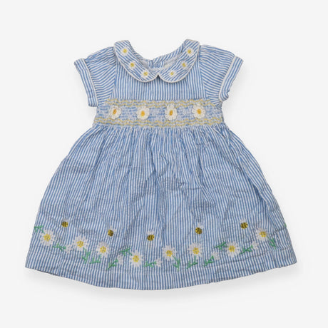 Blue Striped Daisy Dress