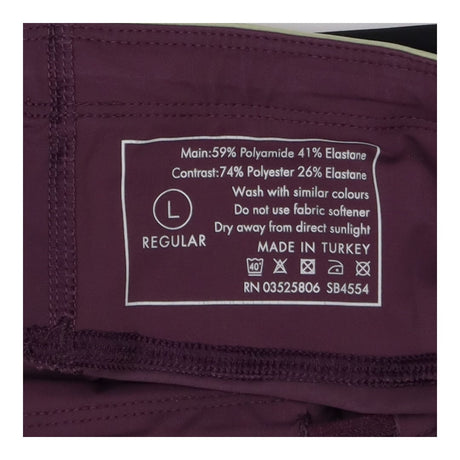 Gym leggings purple, green and black