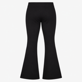 Flared Trousers Black Stretch Jersey Tall