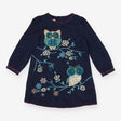 Dress long sleeve navy sequins owl