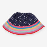 Hooded Poncho Navy Spotted and Colourful Stripes