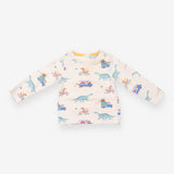 Tee LS white fox dino