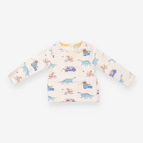 Tee LS white fox dino
