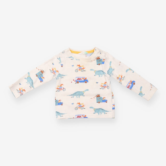 Tee LS white fox dino