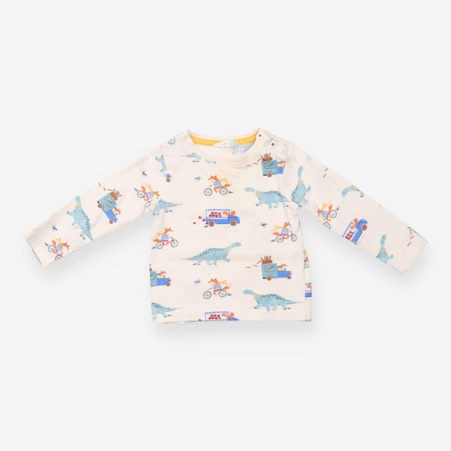 Tee LS white fox dino