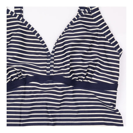 Navy Stripe Maternity Swimsuit Ruched One Piece