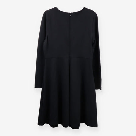 Black Structured Midi Dress 3/4 Sleeve
