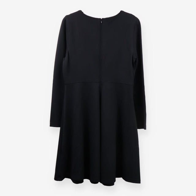 Black Structured Midi Dress 3/4 Sleeve