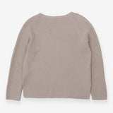 Moss Stitch Knit Sweater | Light Grey