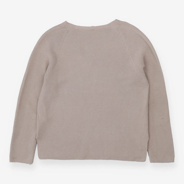Moss Stitch Knit Sweater | Light Grey