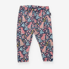 Leggings Navy with Pink Fox and Mice