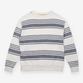 White Striped Crewneck Sweatshirt