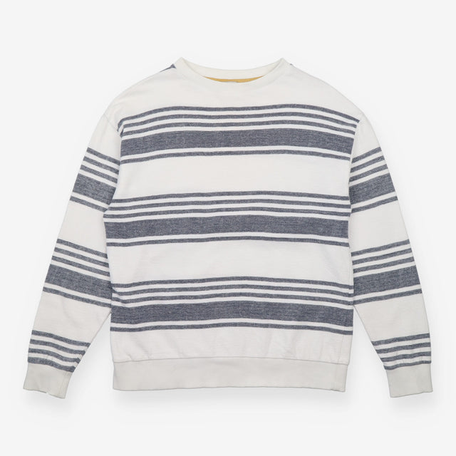 White Striped Crewneck Sweatshirt