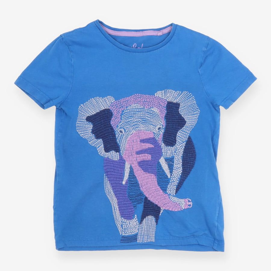Tee SS blue stitched elephant