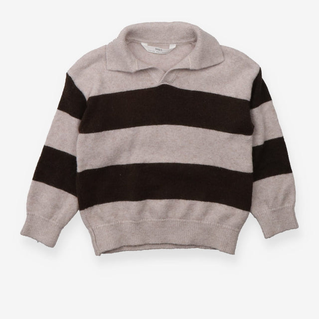 Grey and charcoal knit collared jumper
