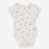 Bodysuit short sleeves white floral