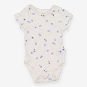Bodysuit short sleeves white floral
