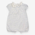 Romper white blue floral white collar  SS