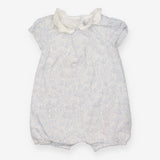 Romper white blue floral white collar  SS