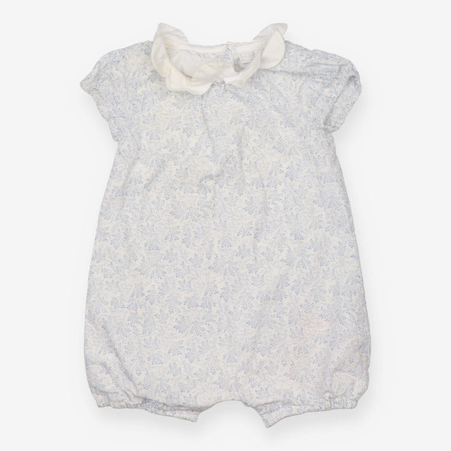 Romper white blue floral white collar  SS