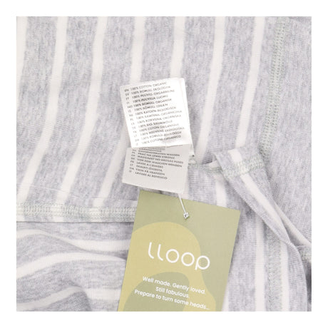 Long Sleeve Top Grey White Stripe Organic Cotton