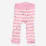 Leggings knit pink stripe bear bum
