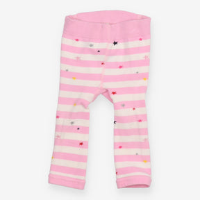 Leggings knit pink stripe bear bum