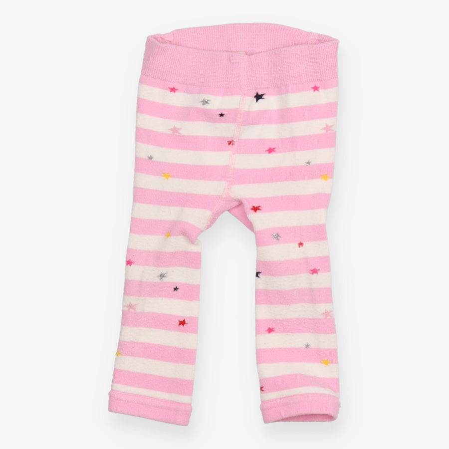 Leggings knit pink stripe bear bum
