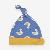 Baby Knot Hat Blue and Yellow Ducks