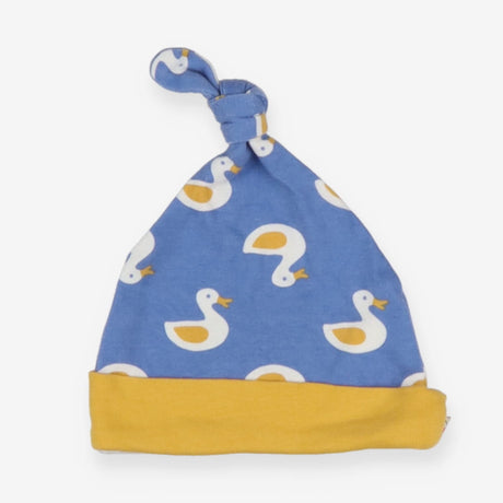 Baby Knot Hat Blue and Yellow Ducks