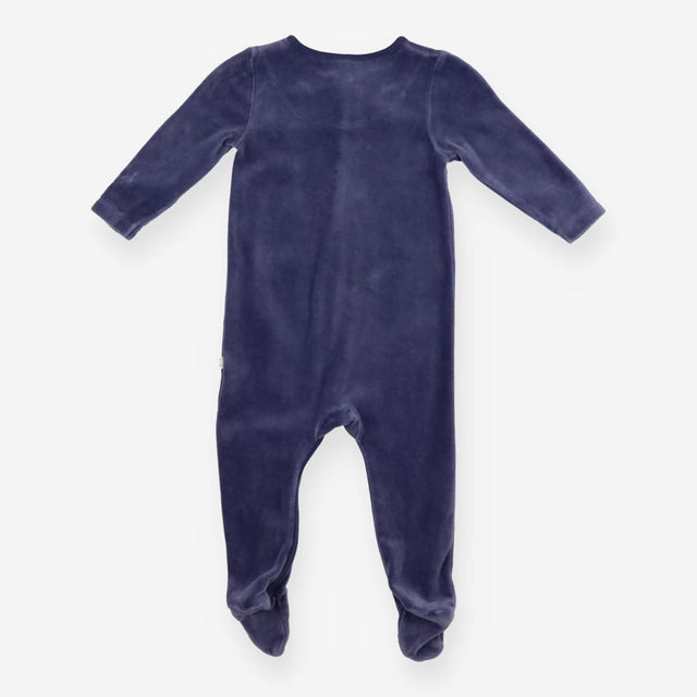 Sleepsuit Navy Velour Fox Applique