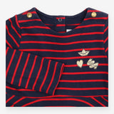 Navy and Red Striped Dress