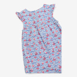Woven Romper Blue and Pink Seaside Print