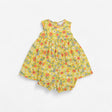 Yellow floral summer dress with bloomers 
