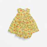 Yellow floral summer dress with bloomers 