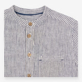 Shirt blue stripe grandad collar 