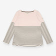 Breton Top Cream Pink Charcoal Stripe Long Sleeve