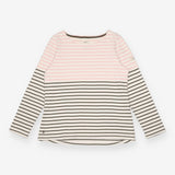 Breton Top Cream Pink Charcoal Stripe Long Sleeve