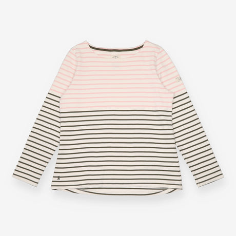 Breton Top Cream Pink Charcoal Stripe Long Sleeve