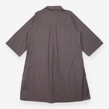Shirt Dress Grey Oversized Utility Pocket Midi