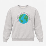 Grey Marl Love Our Planet Globe Appliqué Crew Neck