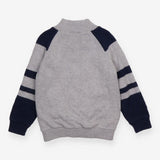 Grey Jacket with Navy Stripes