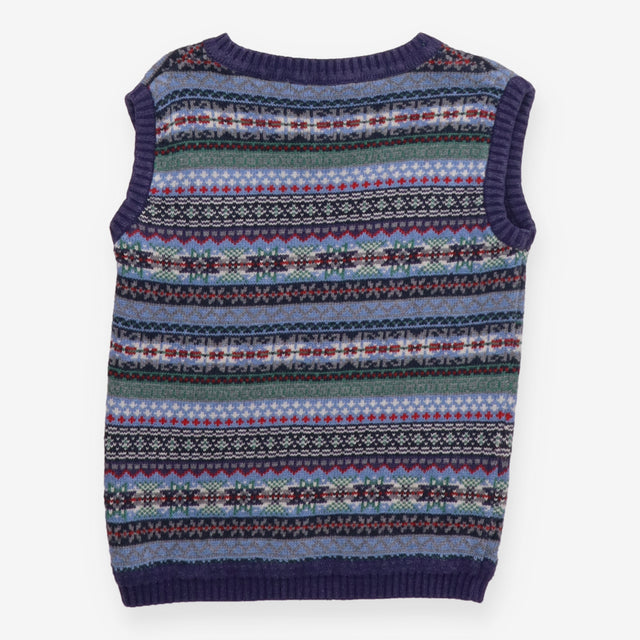 Blue Sweater Vest with Snowflakes