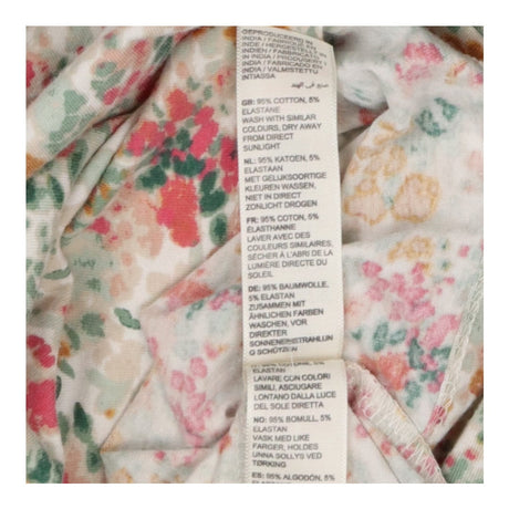 Floral Pink Sage Ochre Tee Cuffed Sleeve Button Ba