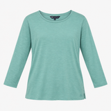 Long Sleeve Top Crew Neck Plain Sage Green