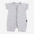 Wondersuit white and grey stripe romper