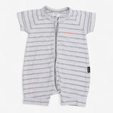 Wondersuit white and grey stripe romper
