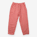 Cropped Trousers Red Wallflower Print Organic Cott
