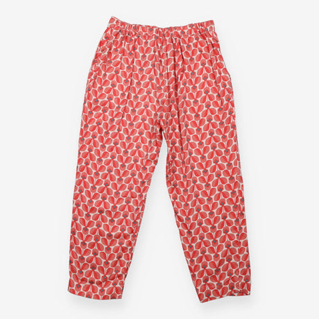 Cropped Trousers Red Wallflower Print Organic Cott