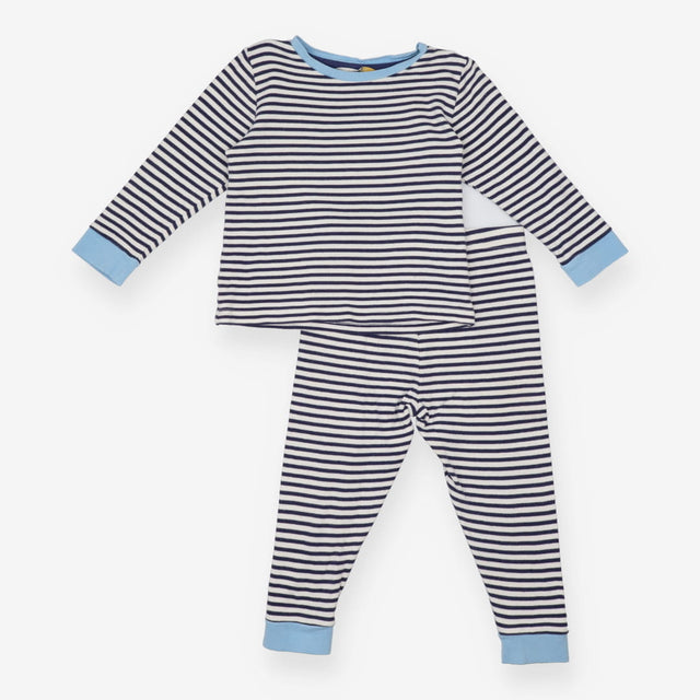 Blue and white striped pyjamas